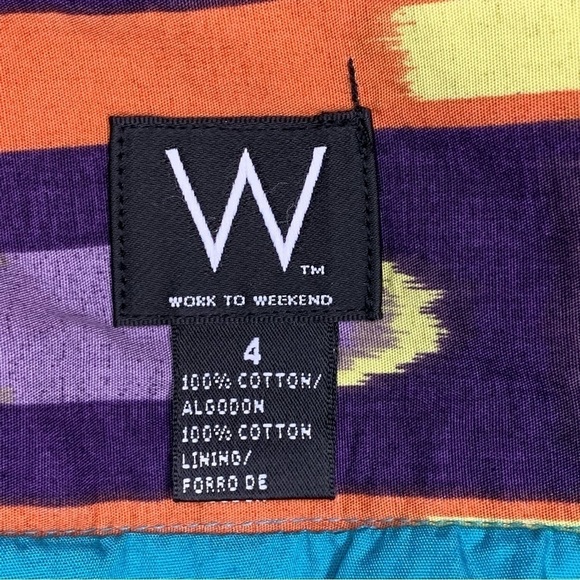 Size 4 Colorful Tiki Retro Pinup Cotton Skirt Small A Line Work To Weekend - Picture 6 of 7